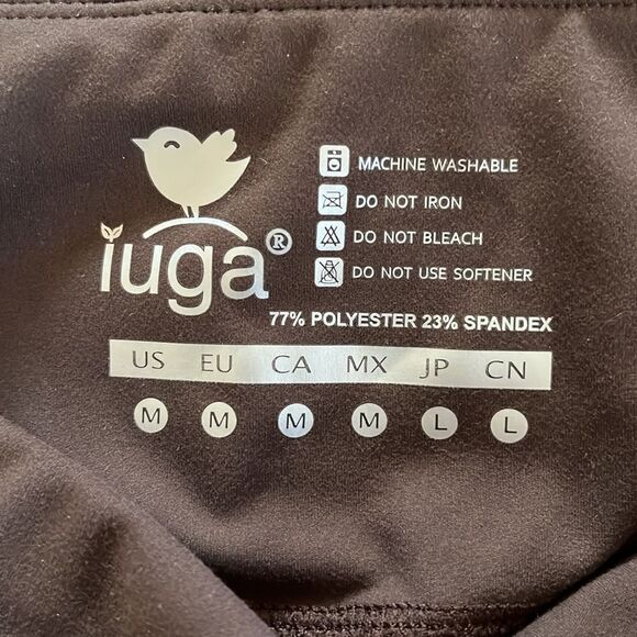 Iuga Cropped leggings Size Medium GUC Brown - Picture 4 of 5